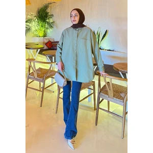 Lena Oversize Gömlek Çağla Yeşili