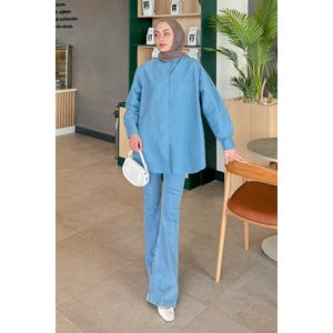 Lena Oversize Gömlek Bebe Mavisi