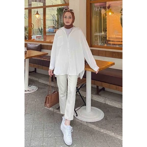 Kraşlı Gömlek Beyaz