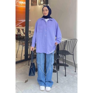 Kraşlı Gömlek Lila