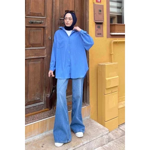 Kraşlı Gömlek Mavi