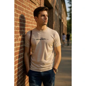 Tex Republic Erkek Slim Fit Enjeksiyon Baskılı Pamuklu T-Shirt