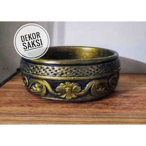 Beton Saksı Sukulent Bonzai Aranjman 19X8CM