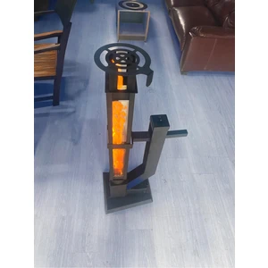 Füze Pelet Sobası, Kamp Sobası Tekerli Kare 60 cm Korunaklı Kırılmaz Camlı