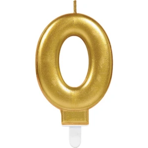 Efe Pastacılık Gold Renkli Rakamlı Doğum Günü Pastası Yaş Mumu – 0 Yaş