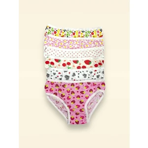 Karışık Renkli Desenli Kız Çocuk Külot 6'lı