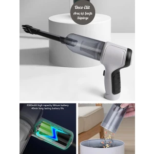 Şarjlı Araç Içi Süpürge Otomobil Vakumlu Araç Süpürgesi JB-107 1200 Mah