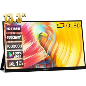 OL133ED 13.3" 1920*1080@60Hz Full Hd OLED Type-C 100000:1 Kontrast 400CD/M² Yansıma Önleyici Dokunmatik Ekranlı Taşınabilir Monitör (ZL-OL133ED)