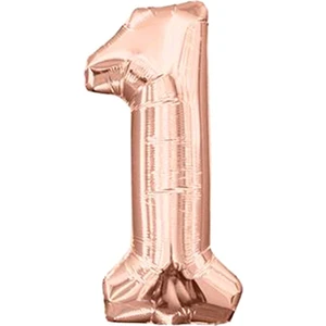 Parti Adresi Rakam Folyo Balon 1 Rose Gold Renk 100 cm - 40"