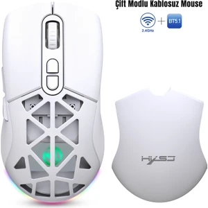 T26 Çift Modlu Oyun Faresi 2.4g + Bt5.1 Kablosuz Oyun Mouse 4800 Dpı Ayarlanabilir Ergonomik Optik Gamer Mouse