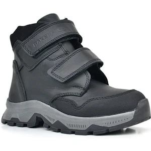 Trekking Hakiki Deri Siyah Cilt Cırt Cırtlı Erkek Çocuk Bot