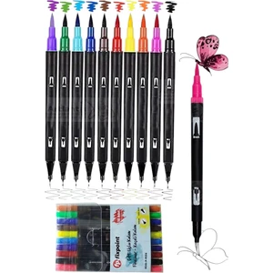 Fineliner 10 Lu Çift Taraflı Ince Uçlu Kalem 1 Paket 10 Renk 0.4 mm Keçe Uçlu Kalem Renkli Işaretleme Yazı Kalemi