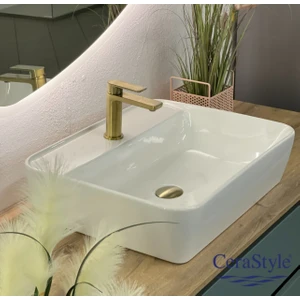 Cerastyle Turkuaz One Tezgah Üstü Lavabo Lavabo 55*45  cm (B.delıklı)
