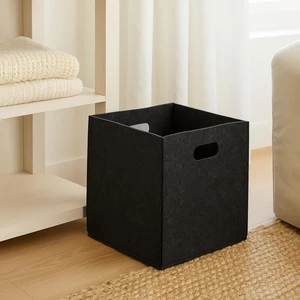 Siyah Çok Amaçlı Keçe Organizer Dolap Içi Düzenleyici Tekli Sepet // 30X30 cm
