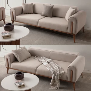 Edsy Home Edsy Home Riva 3'lü Koltuk Sütlü Kahve