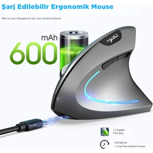 T22 Ergonomik Oyuncu Mouse 2400 Dpı 600 Mah Batarya 2 Modlu Bt + 2.4g