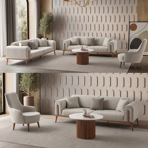 Edsy Home Riva 3+3+1 Koltuk Takımı Krem