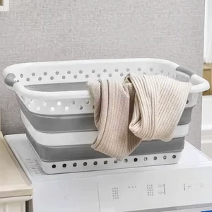 Katlanabilir Silikon Çamaşır Sepeti, Akordiyon Mega Boy Katlanır Çamaşır Sepeti