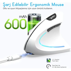 T22 Ergonomik Oyuncu Mouse 2400 Dpı 600 Mah Batarya 2 Modlu Bt + 2.4g