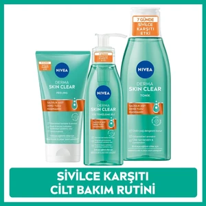 Derma Skin Clear Niasinamid Yüz Temizleme Jeli 150ML, Tonik 200ML ve Peeling 150ML