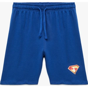 Pamuklu Beli Bağlamalı Lisanslı Superman Baskılı Şort