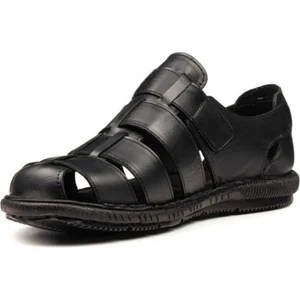 Derı Erkek Sandalet Sıyah