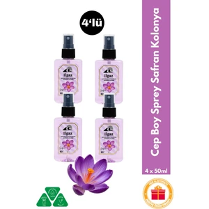 Safran Çiçeği Sprey Kolonya Cep Boy Elegance Series 4'lü Eko Paket - 4X50 ml
