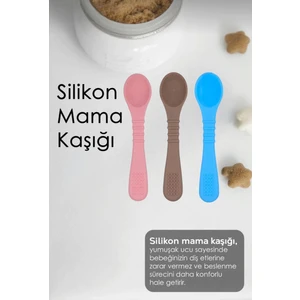 Bebek Mama Kaşığı Silikon Diş Kaşıyıcı Özellikli Mama Kaşığı