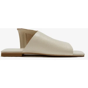 Mellow Bej Gerçek Deri Kadın Terlik