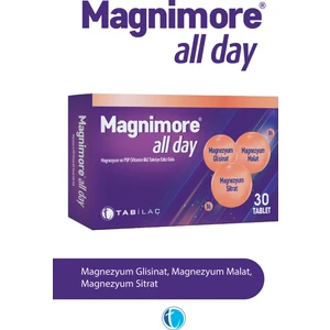 All Day Magnezyum 30 Tablet Sitrat Malat Bisglisinat Vitamin B6 P5P