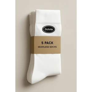 5'li Paket Beyaz Tenis Boy Dikişsiz Çorap