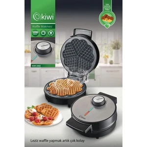 KSM-2442 Kalp Desenli Yapışmaz Plakalı Paslanmaz Çelik Waffle Makinesi