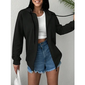 Unisex Üç Iplik Kapşonlu Hırka Fermuarlı Sweat