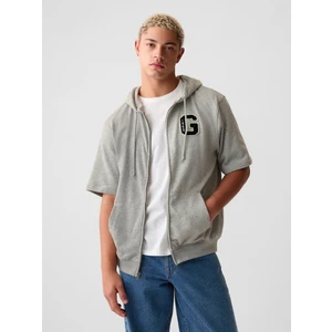 Erkek Gri Gap Logo Fermuarlı Sweatshirt