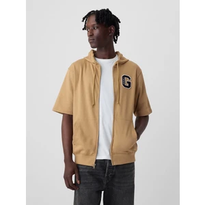 Erkek Kahverengi Gap Logo Fermuarlı Sweatshirt