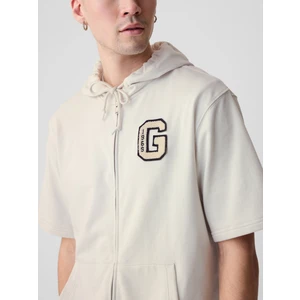 Erkek Kırık Beyaz Gap Logo Fermuarlı Sweatshirt