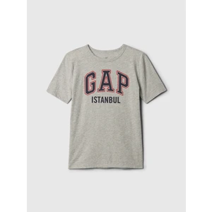 Erkek Çocuk Gri Kids Gap logo tshirt