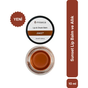 Sunset Lip Balm ve Allık Vegan Formül 10 ml Parlak Renkli Kavanozda