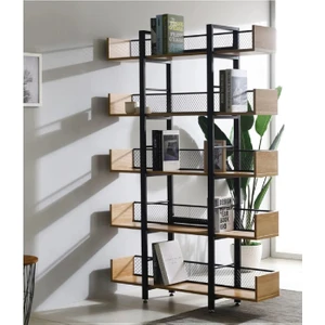 5 Katlı Tel Detaylı Kitaplık Aksesuar Rafı Çiçeklik Çok Amaçlı Raf