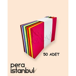 Pera İstanbul 50 Adet Karışık 10 Farklı Renk Doğum Günü Dilekleri Düğün Para Davetiye Mektup Kartpostal