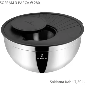 3 Parça 28 cm Karıştırma ve Saklama Kabı