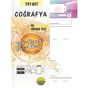 Pano Yayınları TYT AYT Coğrafya Çek Kopart 48 Adet Yaprak Testleri