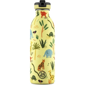 Kids Bottle Jungle Friends Pipetli  Paslanmaz Çelik Çocuk Su Matarası 500 ml