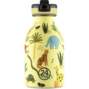 Kids Bottle Jungle Friends Pipetli Paslanmaz Çelik Çocuk Su Matarası 250 ml