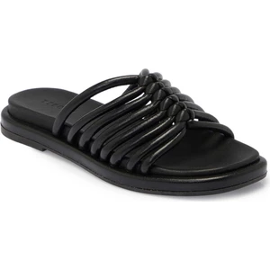 Siyah Hakiki Deri Kadın Terlik - K24Y1TR67666-A23