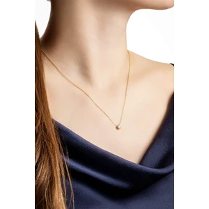 So CHIC Tektaş 18 Ayar Sarı Altın Kaplama 45 cm Ayarlanabilir Gümüş Minimal Kolye