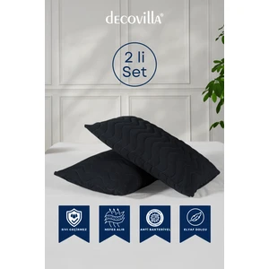 Micro Kapitone Yastık Alezi Sıvı Geçirmez 2 Li Set Yastık Koruyucu 50X70