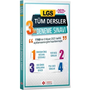 Sonuç Yayınları 8. Sınıf Tüm Dersler 3'lü Deneme Sınavı