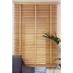Wooden Blinds %100 Doğal Ahşap Jaluzi Perde 50MM,ALÜMINYUM Kasalı Yüksek Kaliteli - Açık Meşe