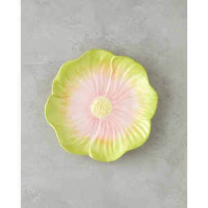 Flowerella Dolomite Pasta Tabağı 21 cm Yeşil-Pembe
